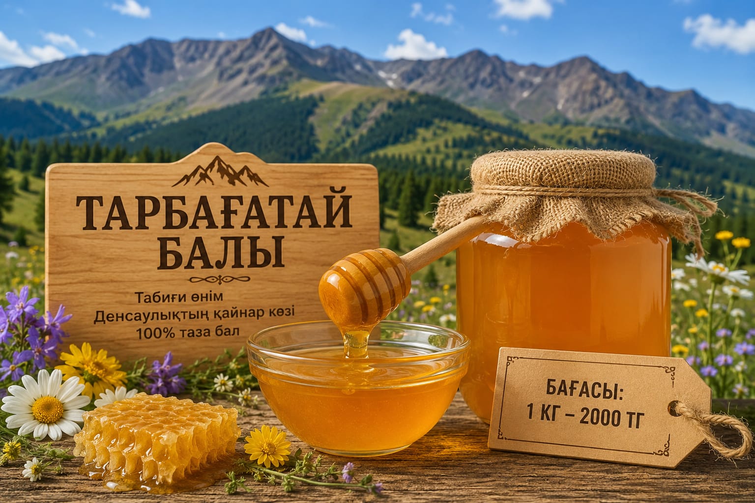 Натуральный мёд из Тарбагатая — источник здоровья.